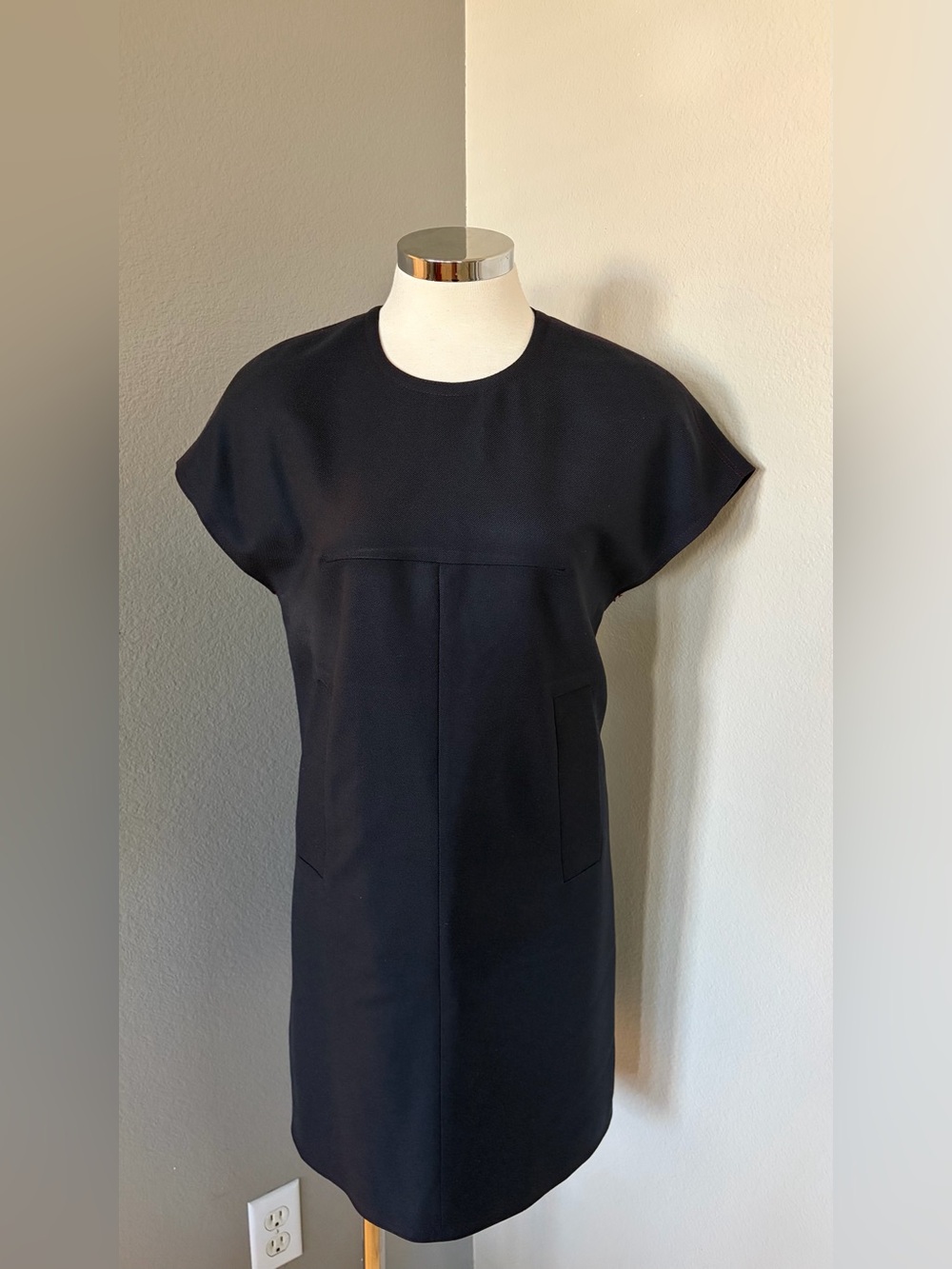 Vintage Marni navy blue Minimalist Short-Sleeve Shift Dress